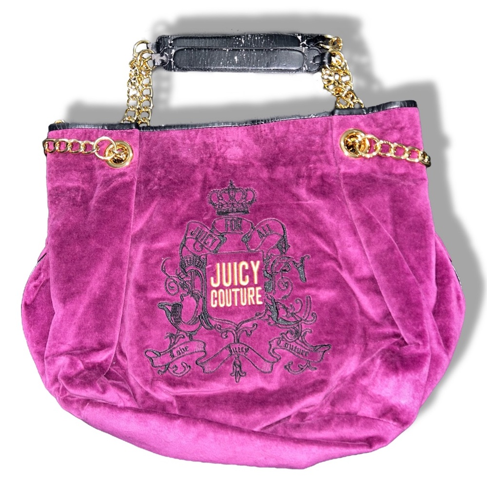 Juicy Couture Bag Purple Velour Daydreamer Y2K Shoulder Purse Chain Scottie Dog
